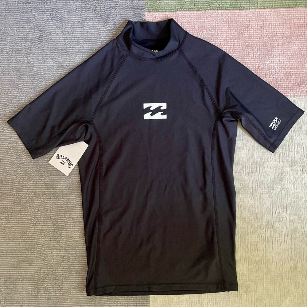 BNWT Billabong Boy’s Black Swim Shirt, M 8/12